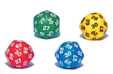 Ziffernwürfel 1-30, Einzelwürfel