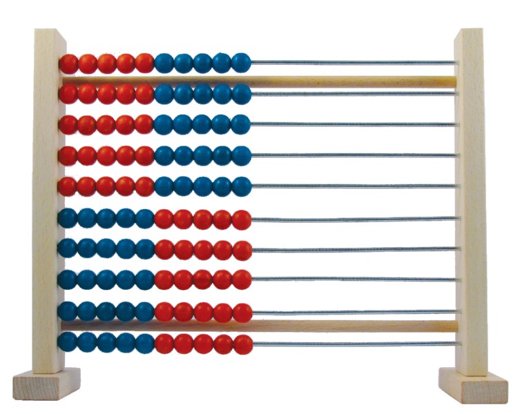 Rechenrahmen 100er blau/rot