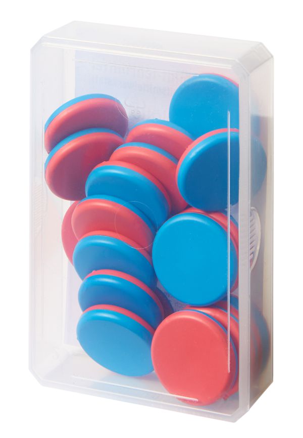 Wendeplättchen Schülerdose - blau/rot (20Stk)