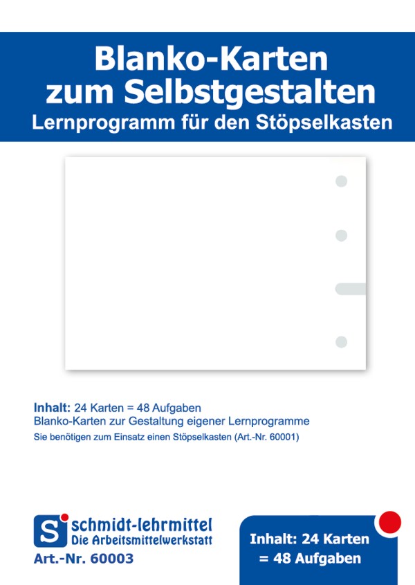 Blanko Karten f. Stöpselkasten (24Stk)