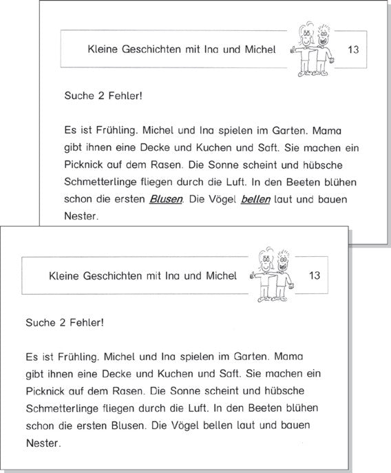 Kopiervorlagen "Fehler finden"