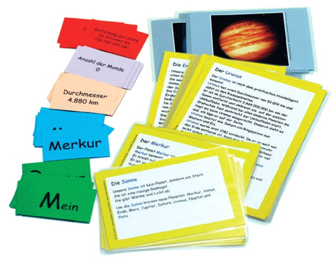 Planeten: Text-, Informations- und Bildkarten