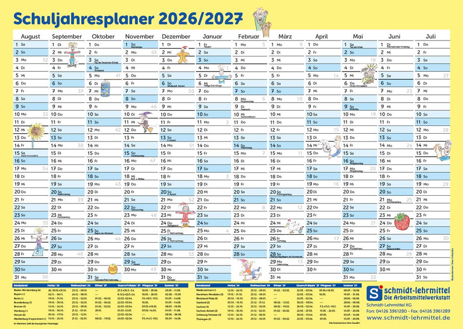 Schuljahresplaner 2026 / 2027