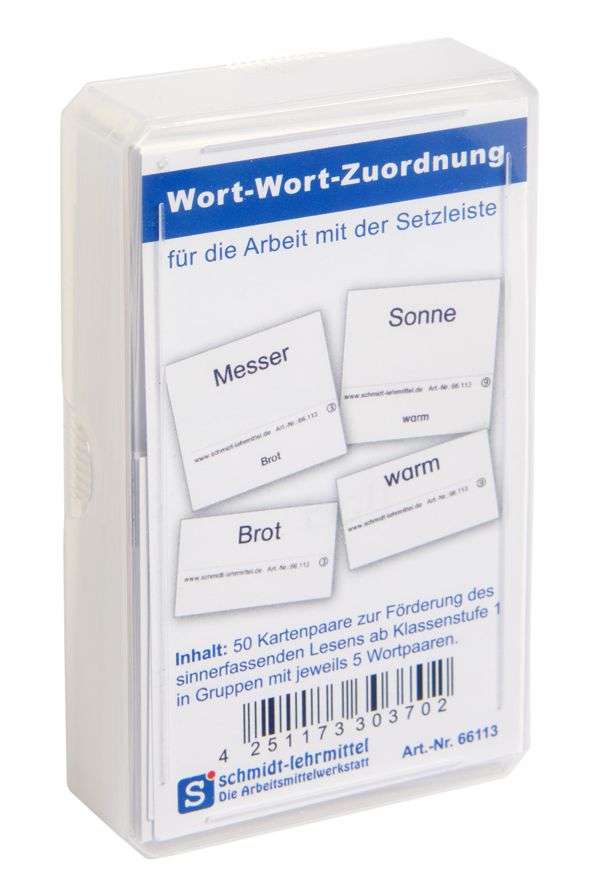 Lernkarten Für Lochkasten - Lesen Und Zuordnen Von Wörtern