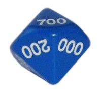 Ziffernwürfel 000-900 - blau