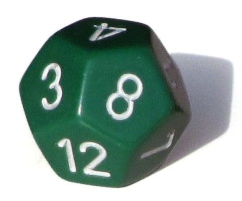 Ziffernwürfel 1-12 - grün