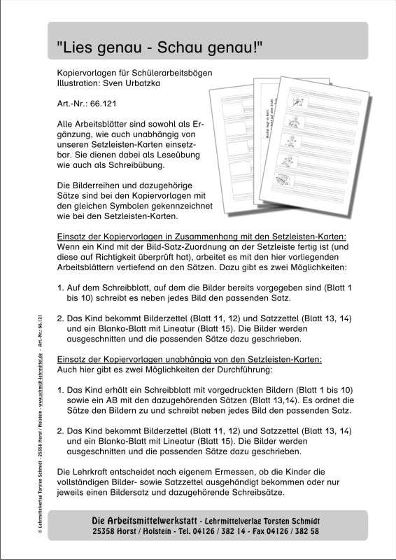 Lies genau - Schau genau (Kopiervorlage) | Setzleiste | Deutsch