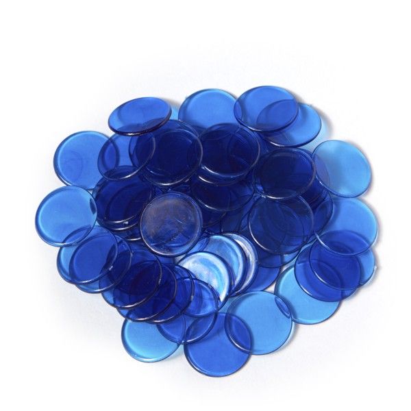 Spielmarken 2cm (100Stk) - blau transp.