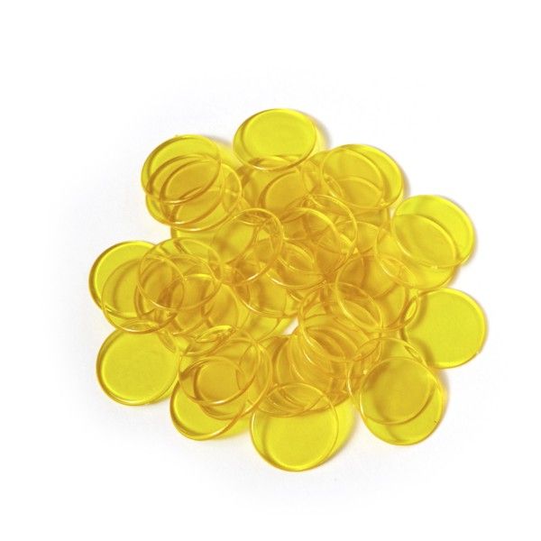 Spielmarken 2cm (100Stk) - gelb transp.