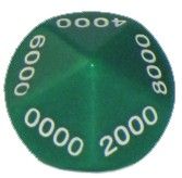 Ziffernwürfel 0000-9000 - grün