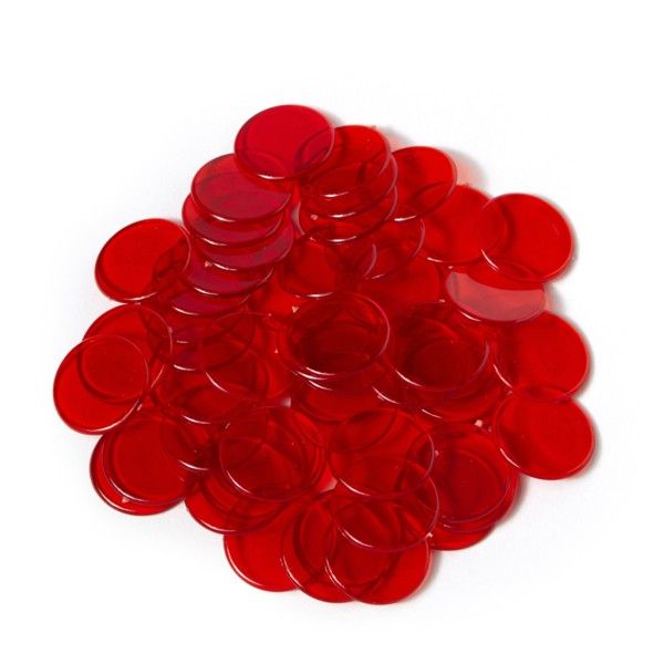 Spielmarken 2cm (100Stk) - rot transp.