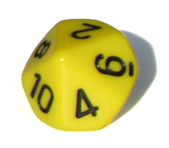 Ziffernwürfel 1-10 - gelb