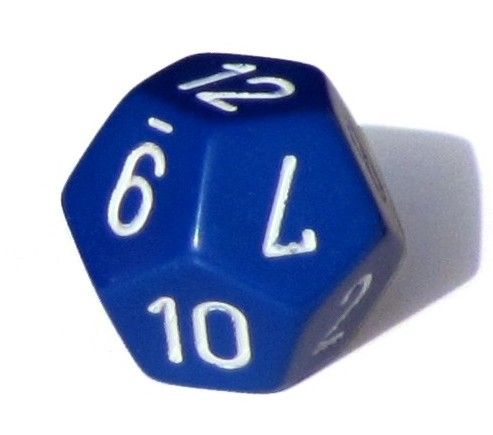 Ziffernwürfel 1-12 - blau