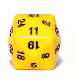 Ziffernwürfel 1-24 - gelb
