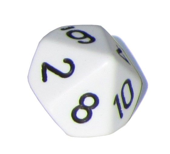 Ziffernwürfel 1-10 - weiß