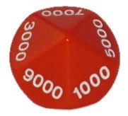 Ziffernwürfel 0000-9000 - rot