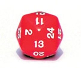 Ziffernwürfel 1-24 - rot