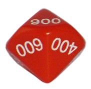 Ziffernwürfel 000-900 - rot