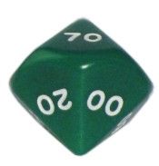 Ziffernwürfel 00-90 - grün